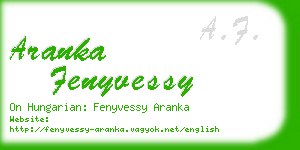 aranka fenyvessy business card